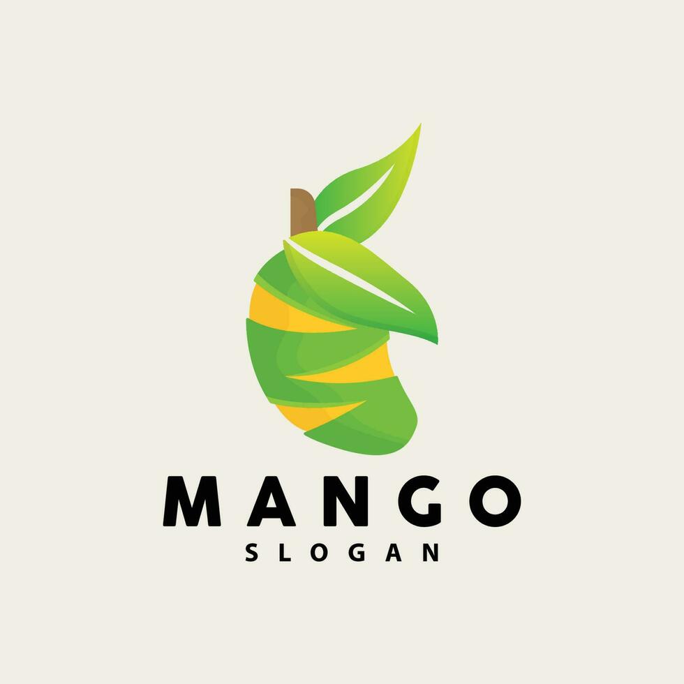 Mango Logo, Fruit Design Simple Minimalist Style, Fruit Juice Vector, Icon Symbol Illustration vector