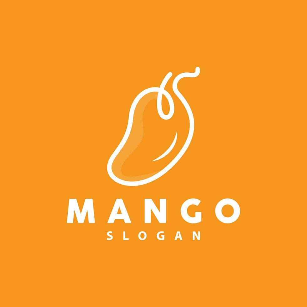 Mango Logo, Fruit Design Simple Minimalist Style, Fruit Juice Vector, Icon Symbol Illustration vector