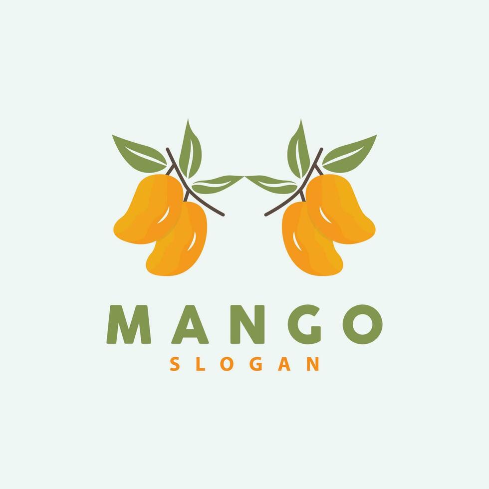 Mango Logo, Fruit Design Simple Minimalist Style, Fruit Juice Vector, Icon Symbol Illustration vector