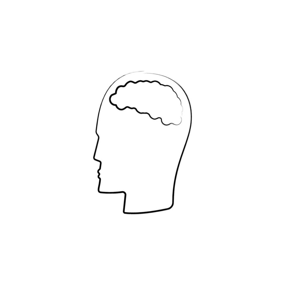 a man with a brain vector icon illustration