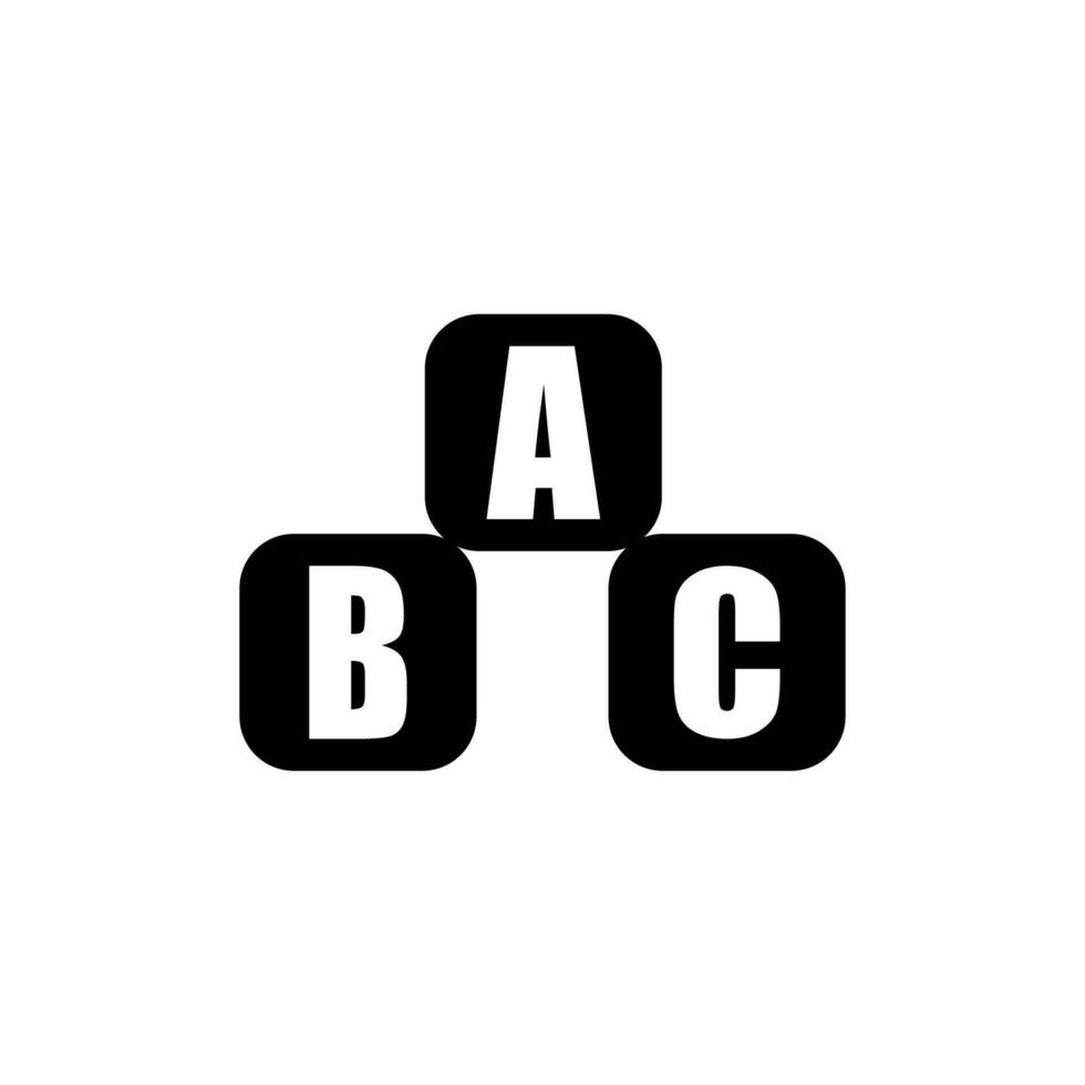 alphabet cubes with letters A,B,C vector icon illustration
