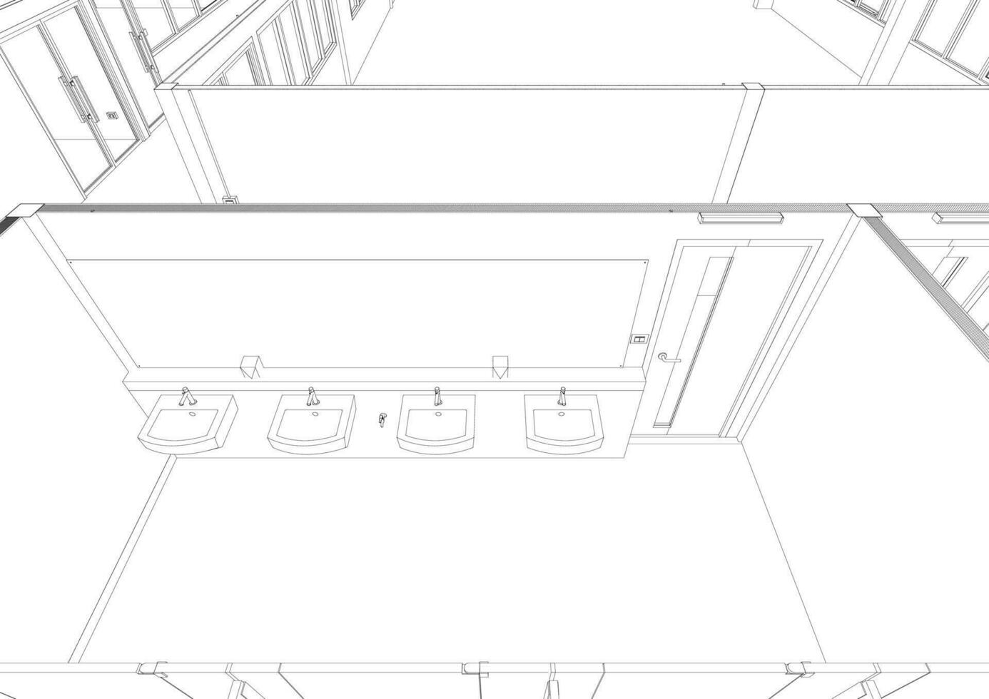 3D illustration of building project vector