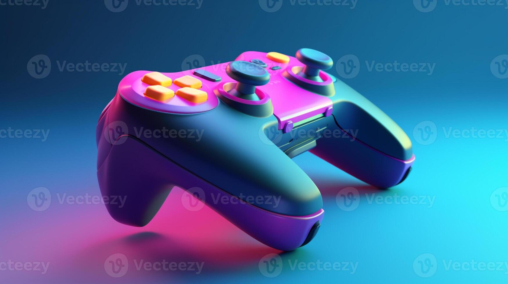 Gaming controller in trending color palette with photo