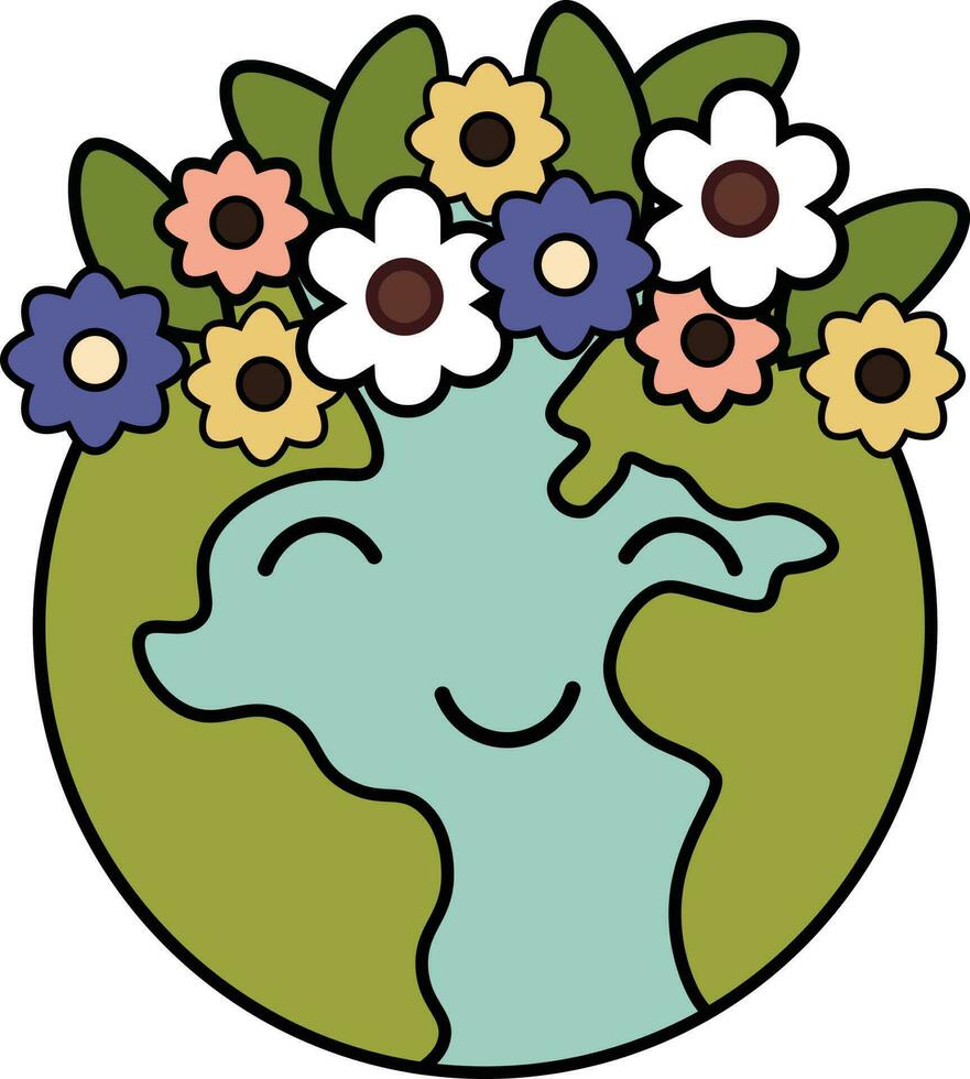 cute smiling Earth vector