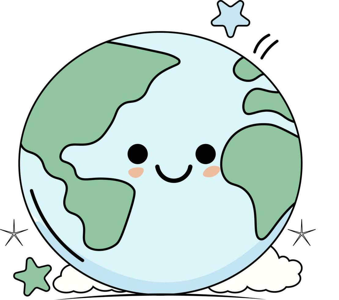 cute smiling Earth vector