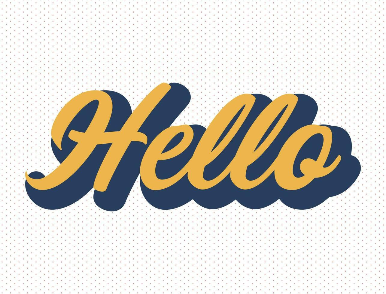 Vector word hello typography groovy style illustration