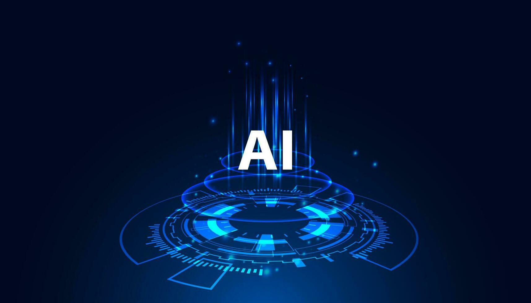 Abstract circle connection, modern system, AI system, artificial intelligence mechanism Blue Digital hi-tech Background Futuristic Modern.vector illustration. vector