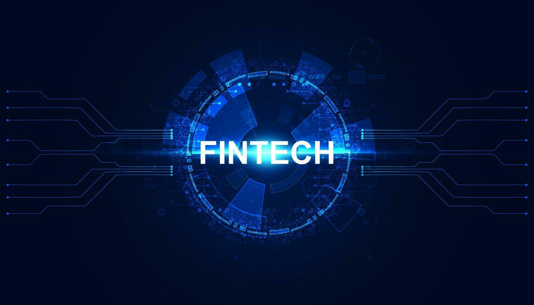 Abstract circle digital concept ideas fintech financial technology money transfer modern innovation on the blue background vector