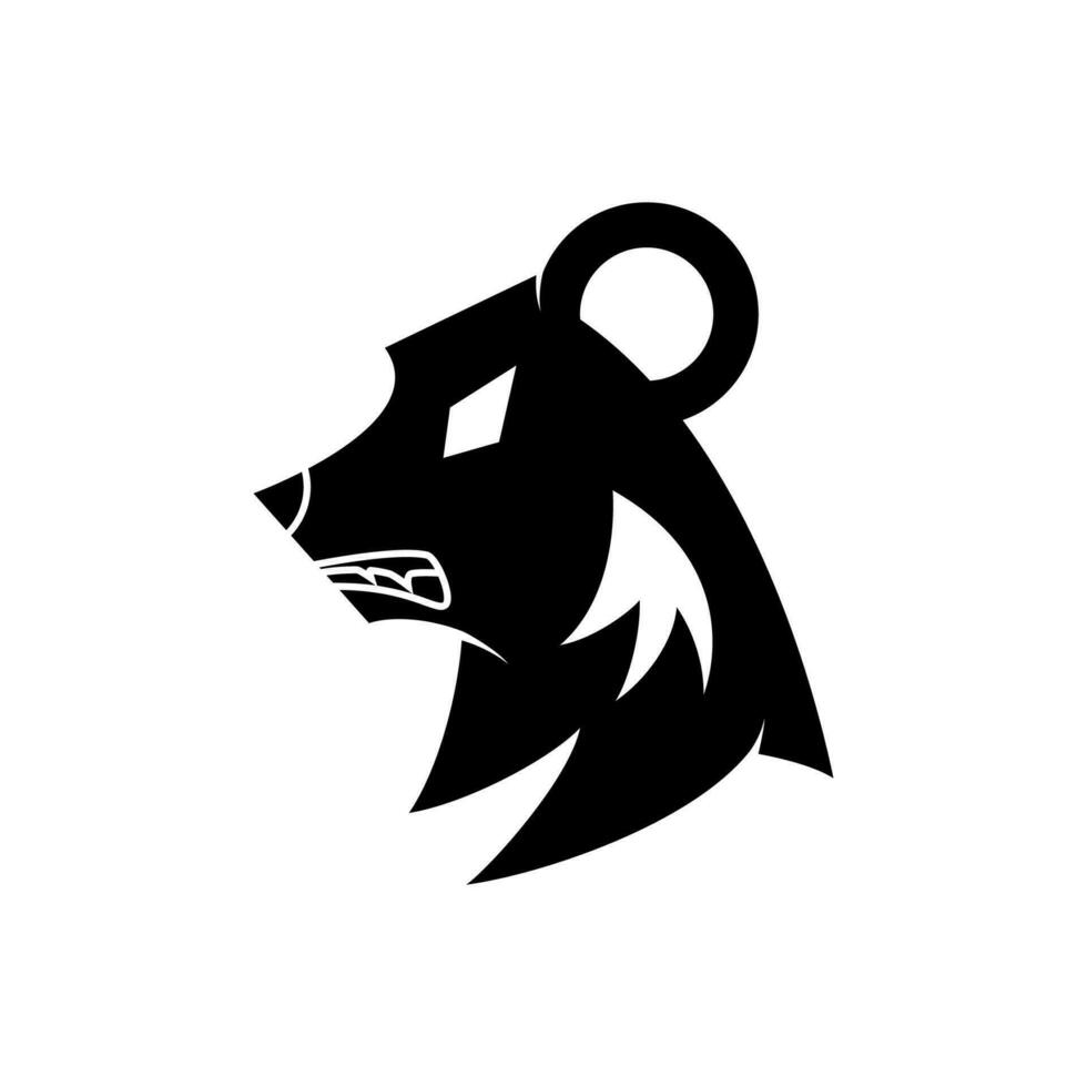 enojado oso icono silueta. simple, mínimo y creativo concepto. usado para logotipos, iconos, símbolos o mascotas vector