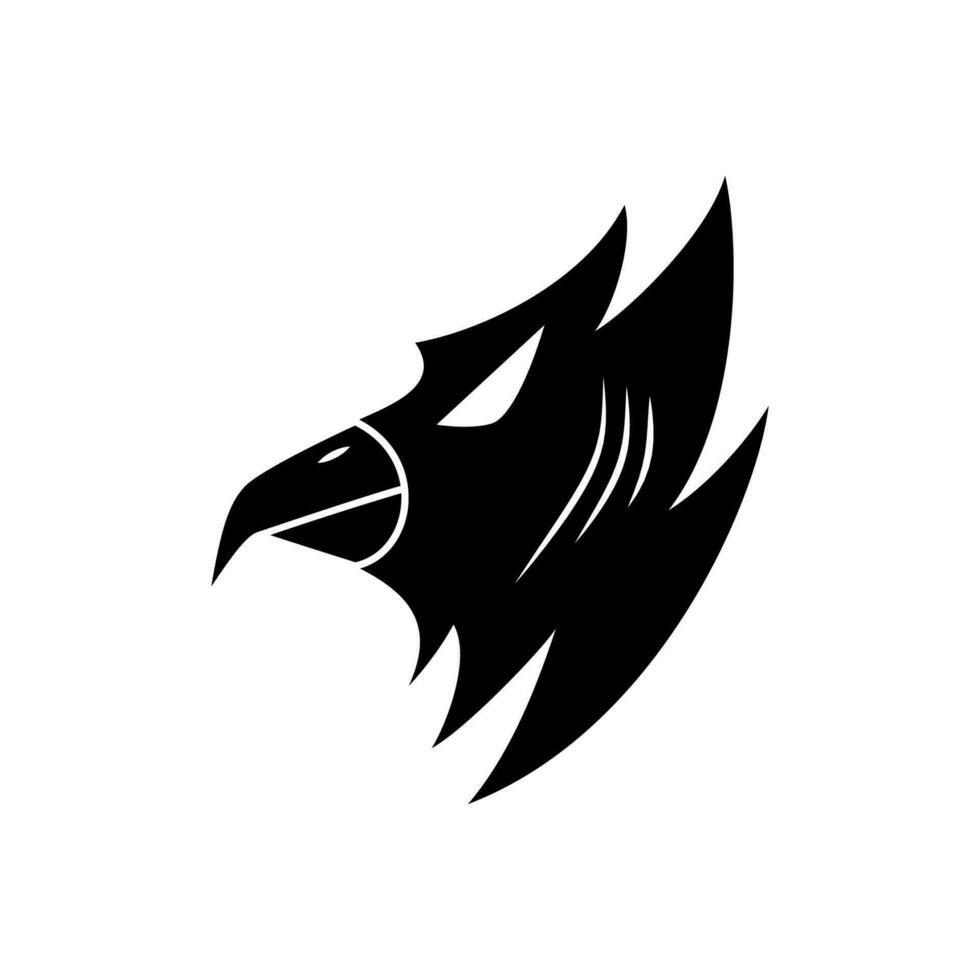 abstract head eagle icon silhouette. simple, minimal and creative concept. used for logos, icons, symbols or mascots vector