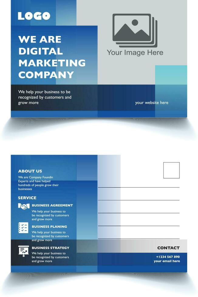 Modern professional business corporate postcard template vector