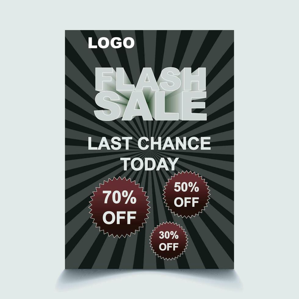 3D Flash Sale Promotion Poster Pro Vector A4 size