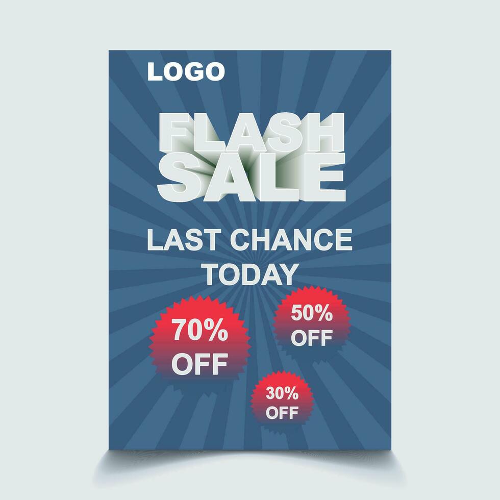 3D Flash Sale Promotion Poster Pro Vector A4 size