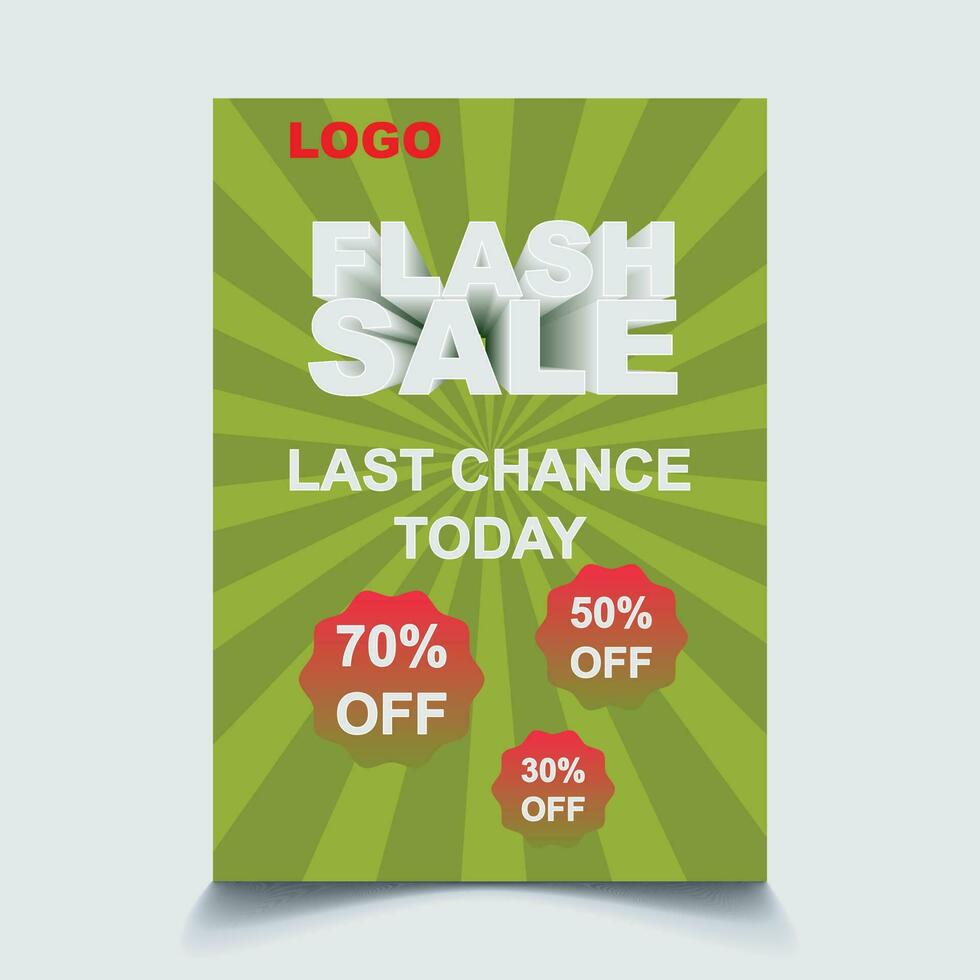 3D Flash Sale Promotion Poster Pro Vector A4 size