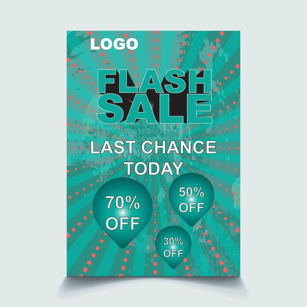 3D Flash Sale Promotion Poster Pro Vector A4 size
