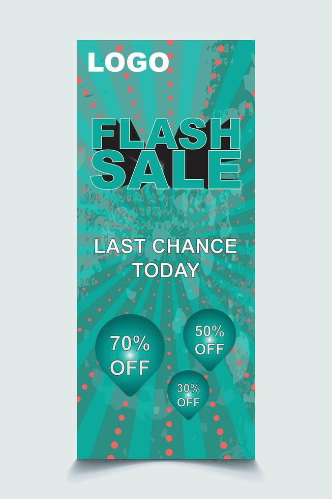 3D Flash Sale Promotion Poster Pro Vector 5X11.69 inch size