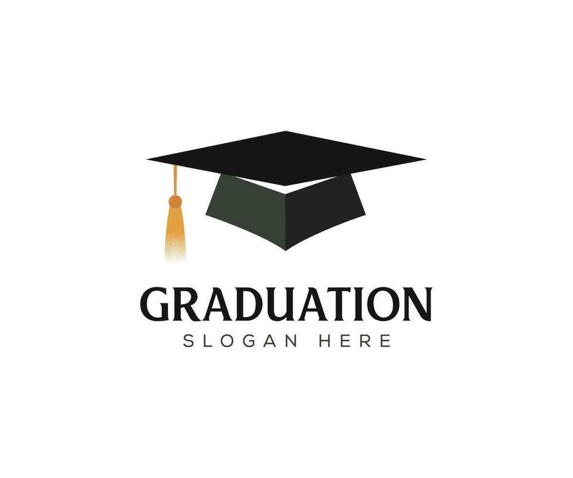 Graduate cap logo design flat style on white background vector