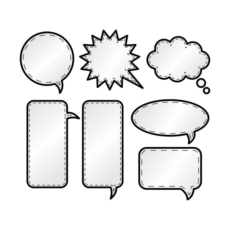 set of speech bubbles for comic vector