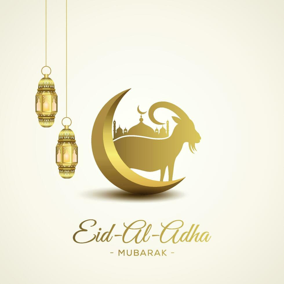 Eid al adha mubarak islamic festival greeting design template vector