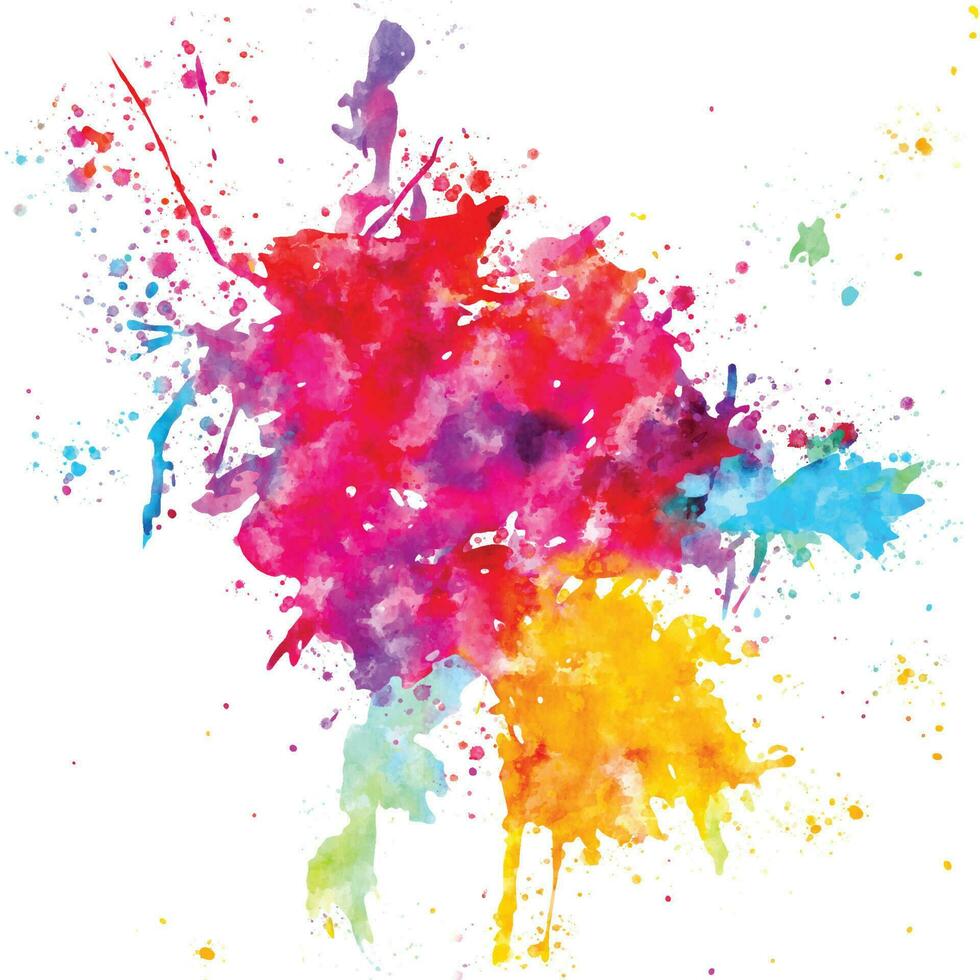 Vibrant Colorful Paint Splashes Vector Background