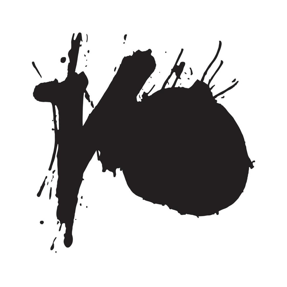 Abstract Ink Art with Brush Strokes and Splashes vector