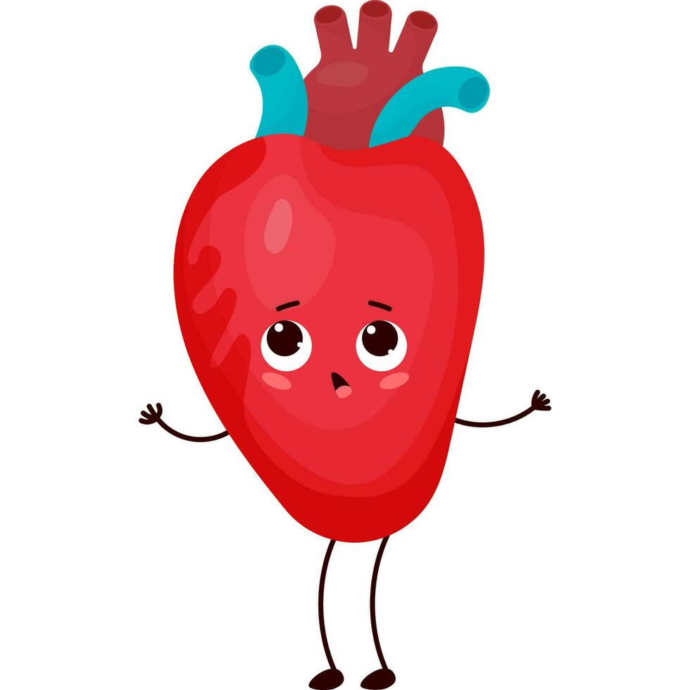 surprised cartoon  heart vector