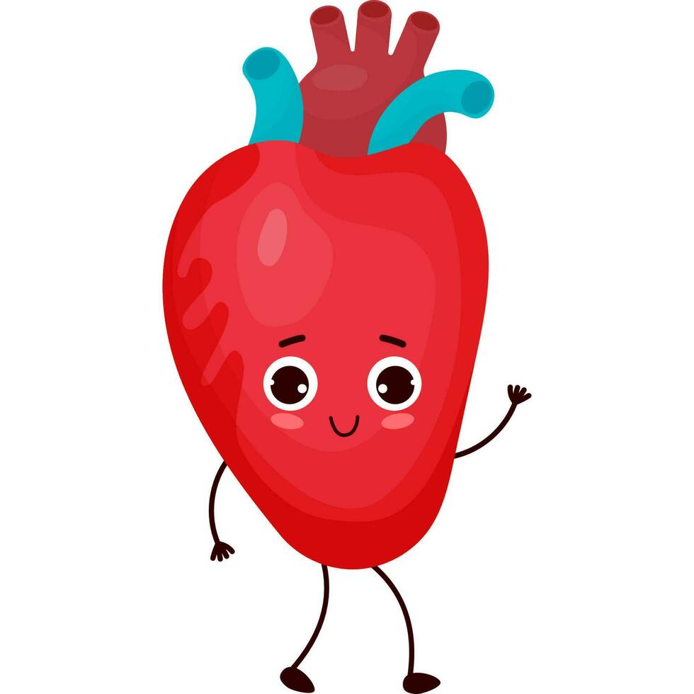 smiling cartoon  heart vector