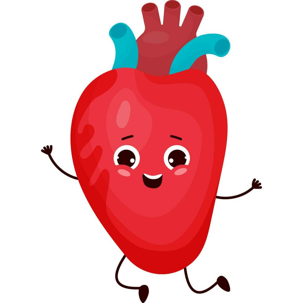 joyful cartoon organ heart vector