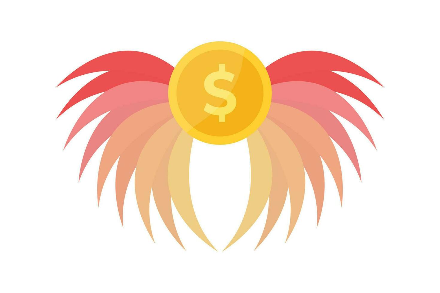 Dollar Rise Flat Icon vector