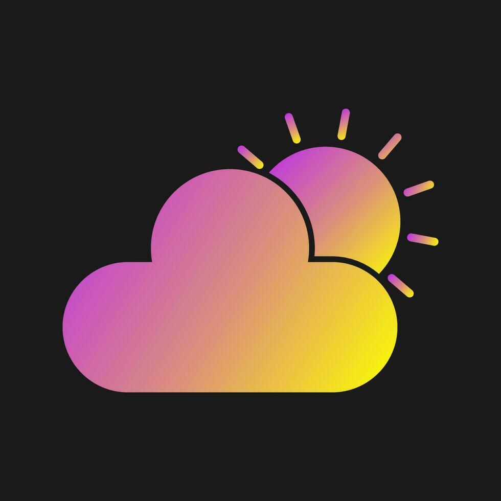 Sun Cloud Vector Icon