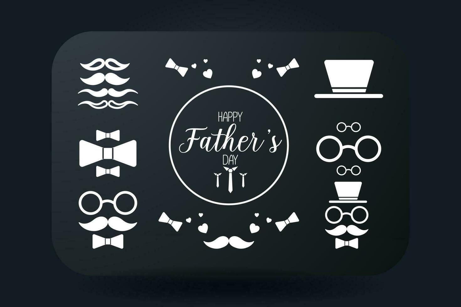 Sets Of Fathers Day Design Elements vector