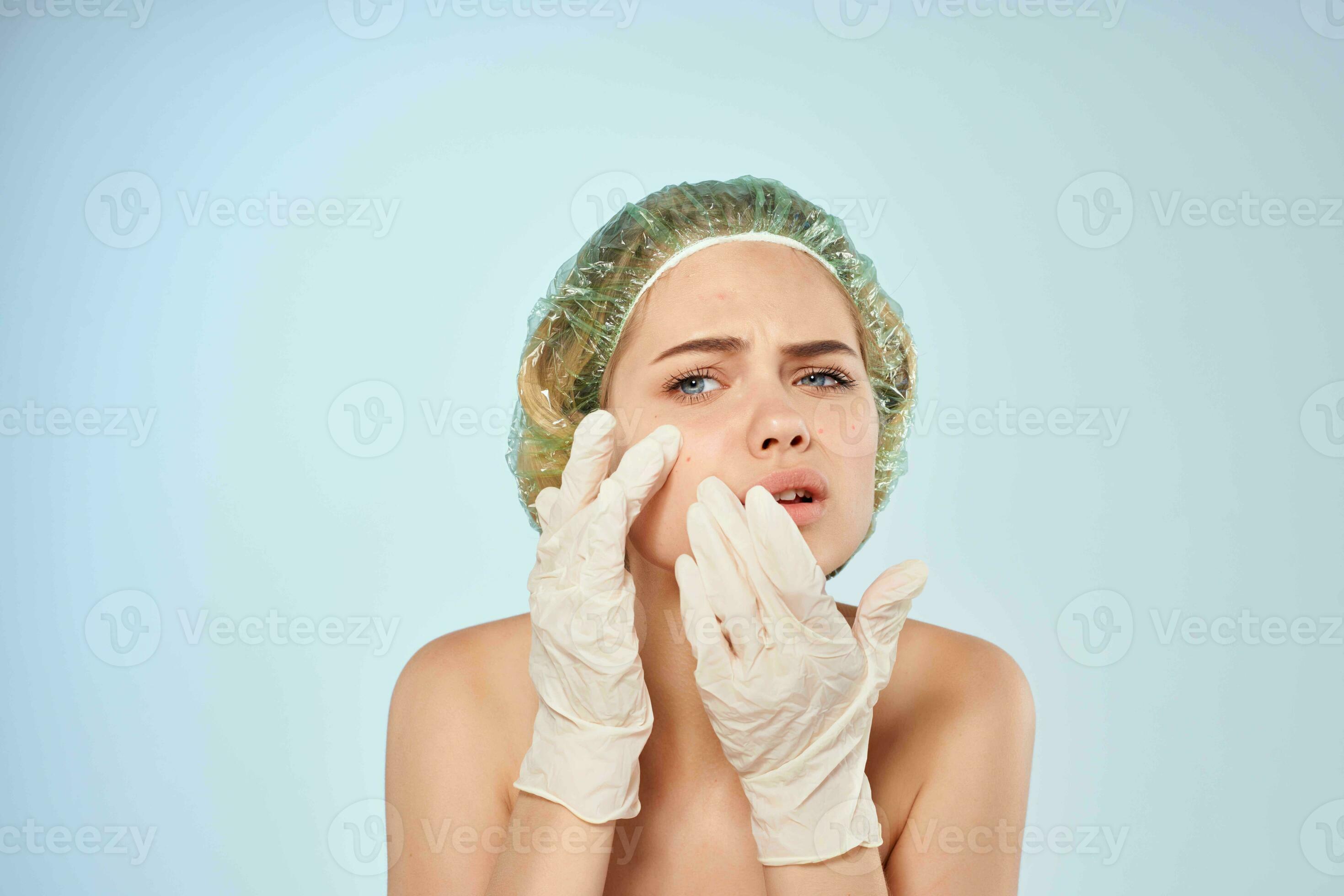 woman with bare shoulders clear skin face acne dermatology 23757238 Stock Photo at Vecteezy
