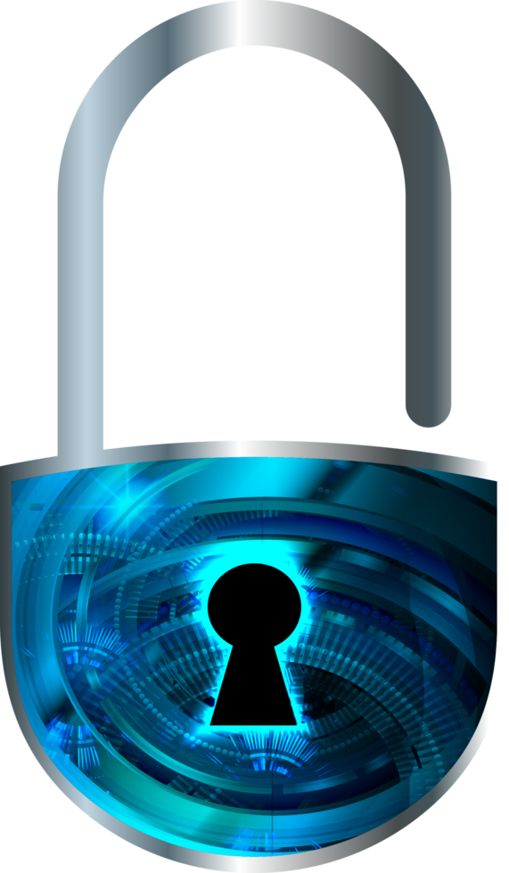 Modern Technology Padlock Cybersecurity Crop-out png
