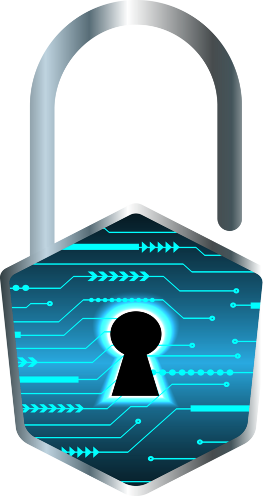 Modern Technology Padlock Cybersecurity Crop-out png