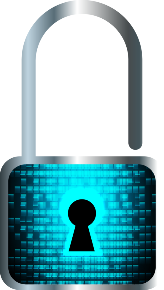 Modern Technology Padlock Cybersecurity Crop-out png
