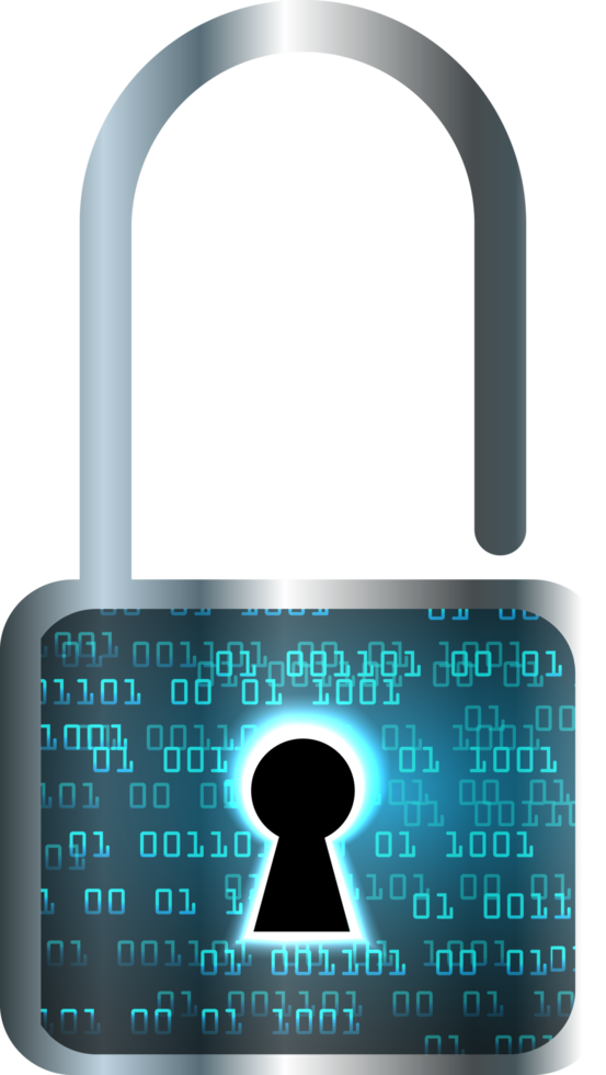 Modern Technology Padlock Cybersecurity Crop-out png