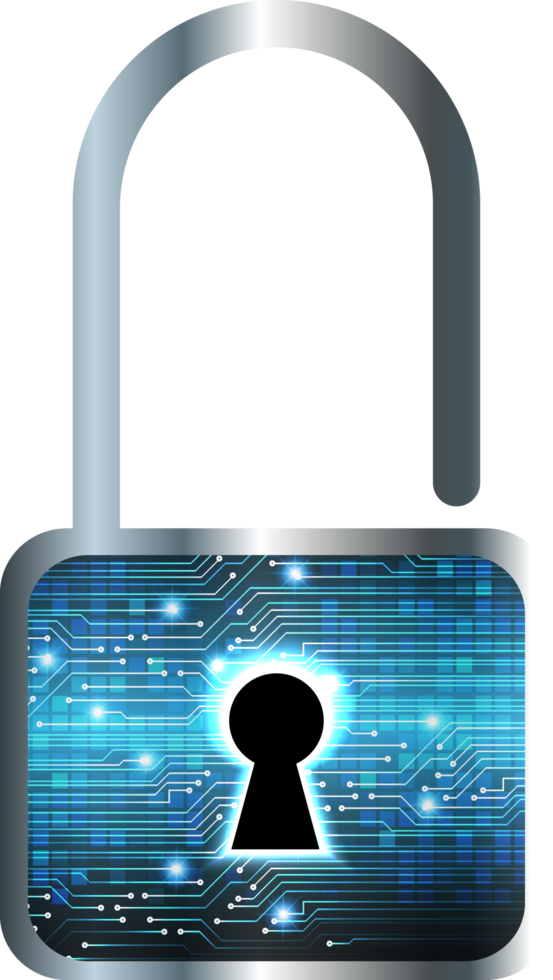 Modern Technology Padlock Cybersecurity Crop-out png