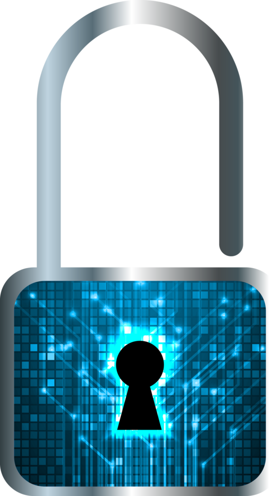 Modern Technology Padlock Cybersecurity Crop-out png