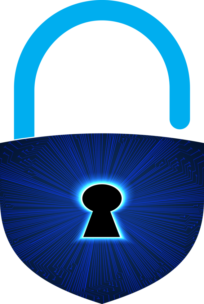 Modern Technology Padlock Cybersecurity Crop-out png