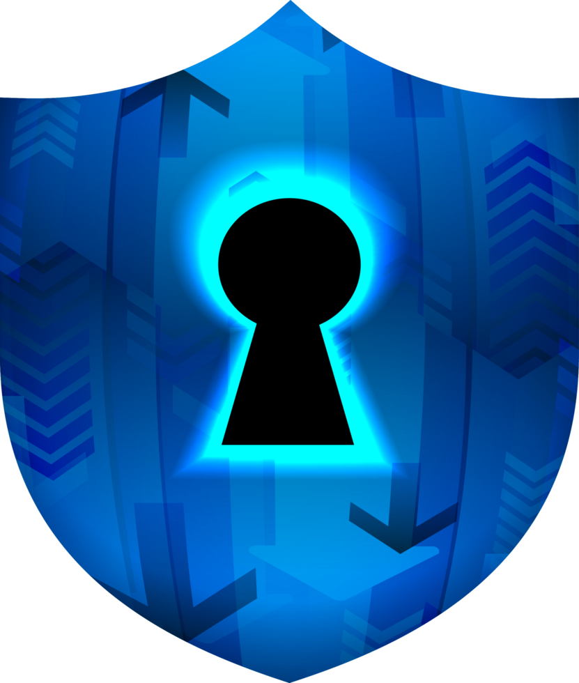 Modern Technology Shield Cybersecurity Crop-out png