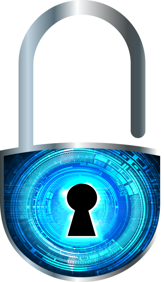 Modern Technology Padlock Cybersecurity Crop-out png