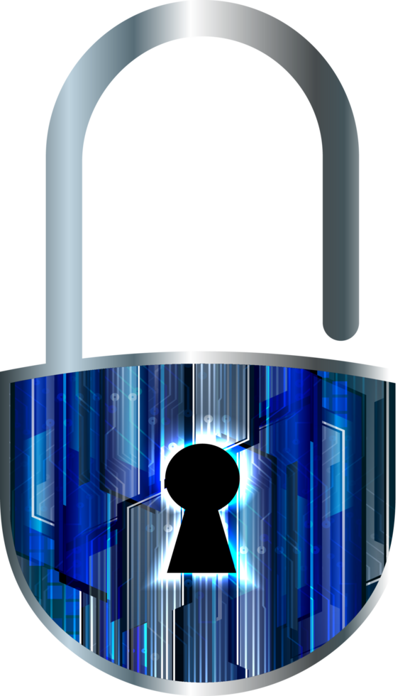 Modern Technology Padlock Cybersecurity Crop-out png