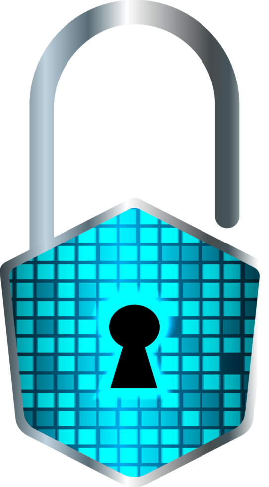 Modern Technology Padlock Cybersecurity Crop-out png