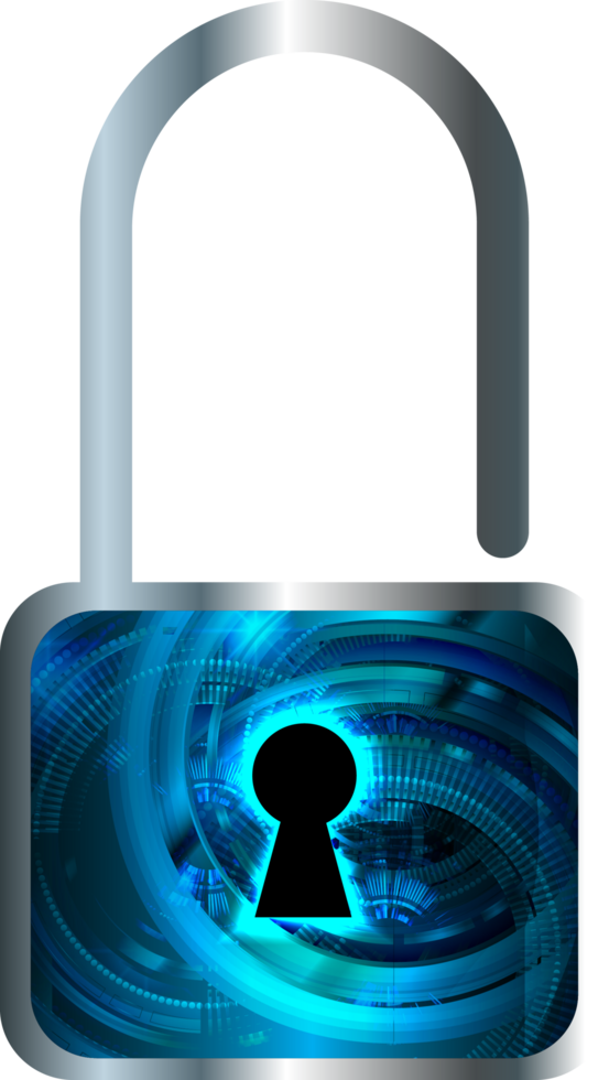 Modern Technology Padlock Cybersecurity Crop-out png
