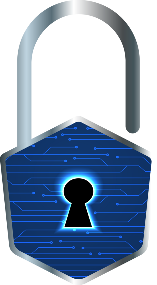 Modern Technology Padlock Cybersecurity Crop-out png