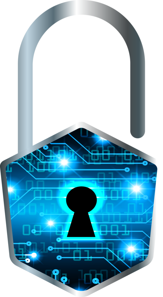 Modern Technology Padlock Cybersecurity Crop-out png