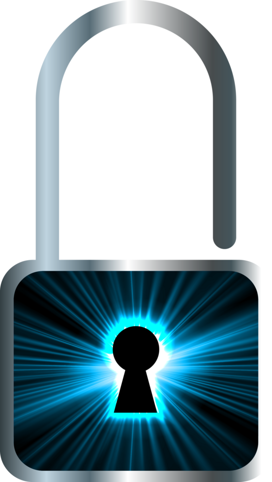Modern Technology Padlock Cybersecurity Crop-out png