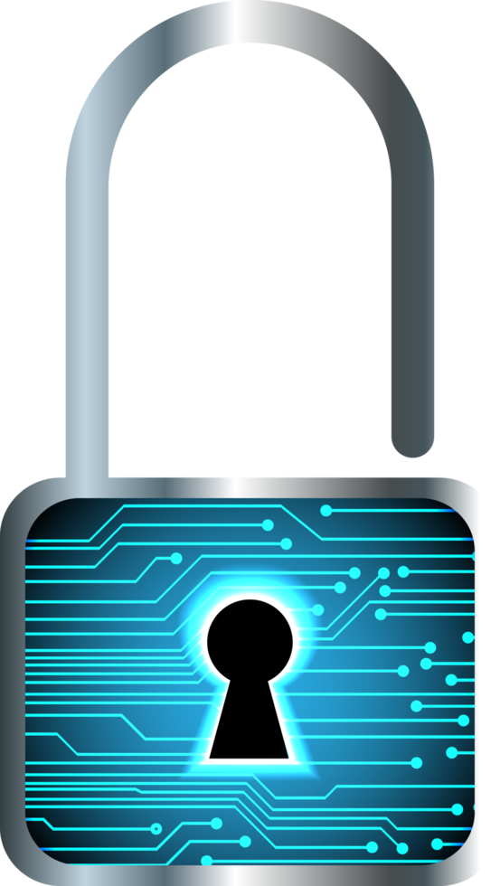 Modern Technology Padlock Cybersecurity Crop-out png