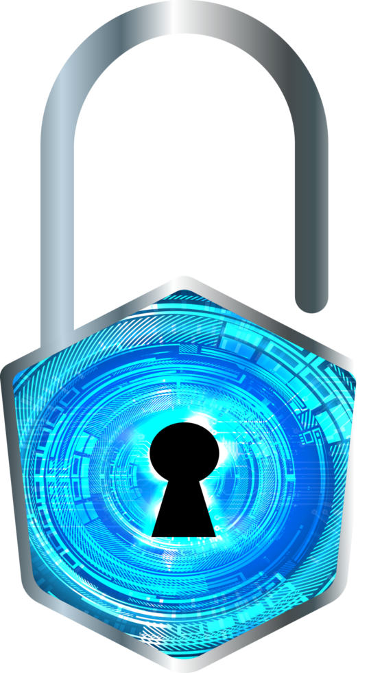 Modern Technology Padlock Cybersecurity Crop-out png