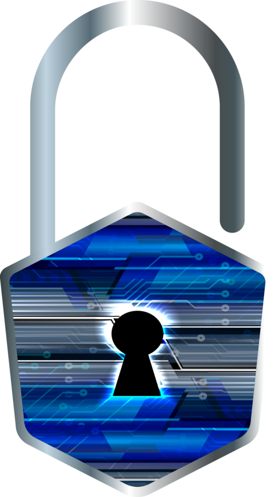 Modern Technology Padlock Cybersecurity Crop-out png